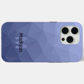 グレー+ブルーのグラデーション幾何学メッシュモノグラム Case-Mate iPhoneケース (裏面 (横))