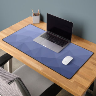 グレー＋ブルーグラデーション幾何学メッシュ模様 デスクマット