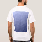 グレー+ブルーグラデーション幾何学メッシュ模様 Tシャツ (裏面)