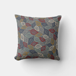 グレー&ブルーリーフ装飾装飾用クッション クッション