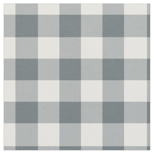 グレー ブルー 白 ギンガムチェック ファブリック (クローズアップ)