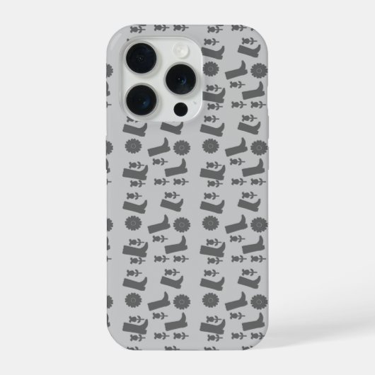 グレー ブーツ iPhoneケース (裏面)