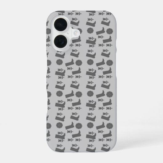グレー ブーツ iPhone 16ケース (裏面)