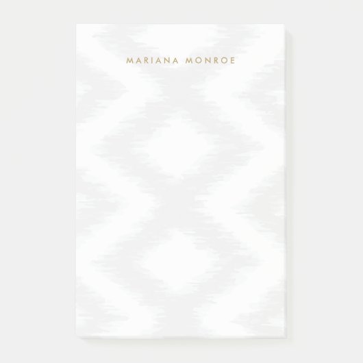 グレー/ホワイトのデザイナイカットパターパーソナライズされたン ポストイット (正面)