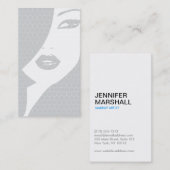 グレー&ホワイトガールパターン（の模様が）あるビジネスカード 名刺 (正面/裏面)
