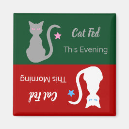 グレー/ホワイトキャット食べ物を与えリマーグ マグネット