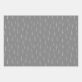 グレー&ホワイトキュート冬の雪だるま雪片 ラッピングペーパーシート (正面3)