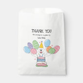 グレー&ホワイトシェパドールバースデーパーティー フェイバーバッグ (正面)