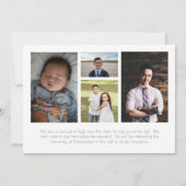 グレー&ホワイトスクールカラー卒業発表 招待状 (裏面)