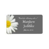 グレー&ホワイトデイジー結婚式の引き出物ラベル/シール ラベル (正面)