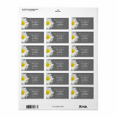 グレー&ホワイトデイジー結婚式の引き出物ラベル/シール ラベル (フルシート)