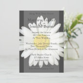 グレー&ホワイトデイジー結婚式招待状発表 招待状 (スタンド正面)