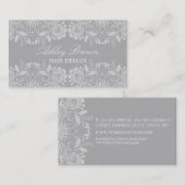 グレー&ホワイトヴィンテージレース名刺 名刺 (正面/裏面)