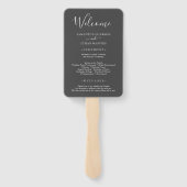 グレー&ホワイト写真クラシックカスタムウェディングプログラム ハンドファン (裏面)