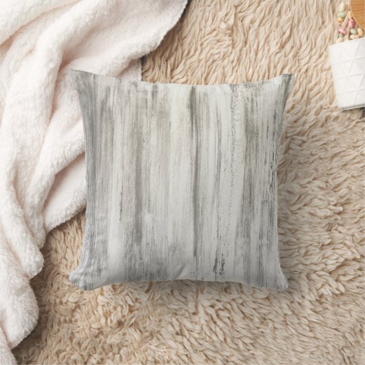 グレー&ホワイト抽象芸術ストライプ装飾用クッション クッション (ブランケット)