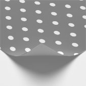 グレー&ホワイト水玉模様ミニマルシックかわいい ラッピングペーパー (角)