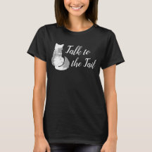 グレー ホワイト キャット アブストラクト しっぽを叩けば分かる Tシャツ