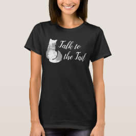 グレー ホワイト キャット アブストラクト しっぽを叩けば分かる Tシャツ