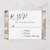 グレー・ホワイト・ゴールドのフェイクファー RSVP エンクロージャーカード (正面)