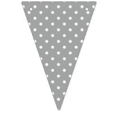 グレー、ホワイト、パステルピンク水玉模様ベビーシャワー バンティングフラッグ (第2の旗)