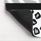 グレー、ホワイト、ブラックのゼブラ&チータスキンカスタム マウスパッド (コーナー)