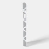 グレー ホワイト モロッコ #5 ティール 3文字 モノグラム Case-Mate iPhoneケース (裏面 / 左)