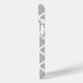 グレー ホワイト モロッコ #5 ピンク 3イニシャル モノグラム Case-Mate iPhoneケース (裏面 / 左)