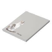 グレー ホワイト 猫 ノートパッド (回転)