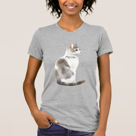 グレー ホワイト 猫 Tシャツ