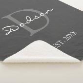 グレー·ホワモダンイト·スクリプト·ファミリのモノグラム名 シェルパブランケット (3/4)