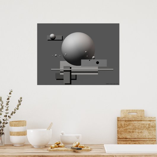 グレー ポスター (キッチン)