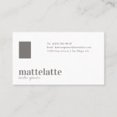 グレー |ミニマモダンリストエレガントプロフェッショナル 名刺 (裏面)
