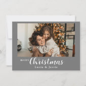 グレー メリークリスマス オリジナル 写真入り カード (正面)