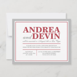 グレー＆メルローの結婚式の披露宴のみの招待状 招待状