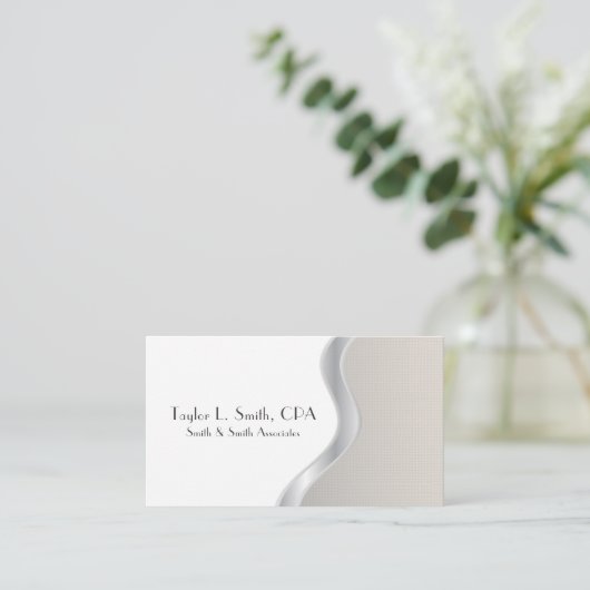 グレー/モダンサンドデザインミニマリスト 名刺 (スタンド正面)