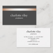 グレー | モダンバラストライプのスタイリッシュ 名刺 (正面/裏面)