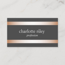 グレー |モダンバラ金ゴールドストライプスタイリッシュ 名刺