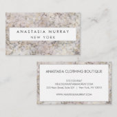 グレー、モダンホワイト&金ゴールドマーブルミニマリストラグジュアリー 名刺 (正面/裏面)