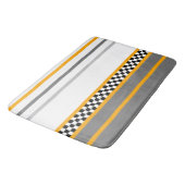 グレー(モダン白黒チェック) バスマット (アングル)