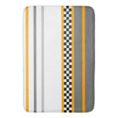 グレー(モダン白黒チェック) バスマット (正面縦)