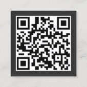 グレー モダン グラフィックデザイナー QRコード スクエア名刺 (裏面)