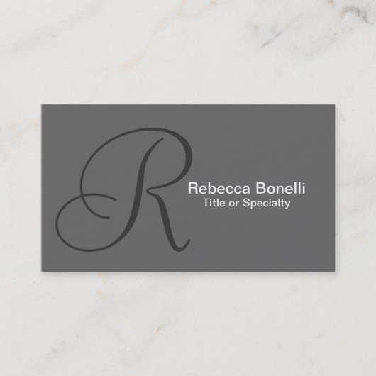グレー・モノグラム・コンサルタント・ビジネス・カード 名刺 (正面)