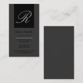 グレー・モノグラム・コンサルタント・ビジネス・カード 名刺 (正面/裏面)