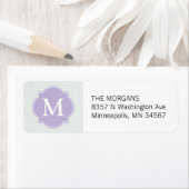 グレー&ラベンダーシェフモダンロンカスタムモノグラム ラベル (インサイチュ)