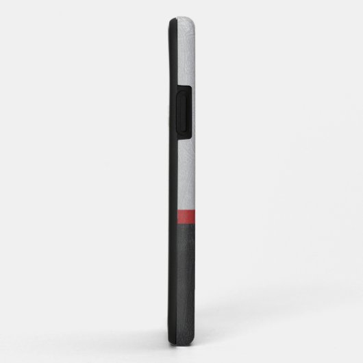 グレー、レッド、ブラックヴィンテージレザーフェイク Case-Mate iPhoneケース (裏面/右)