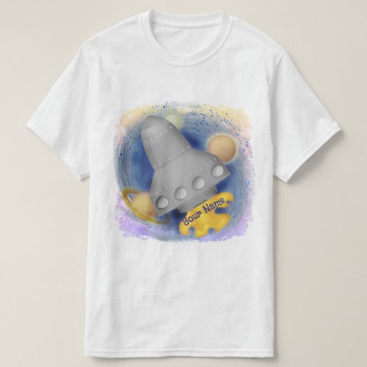 グレー ロケット Tシャツ (デザイン正面)
