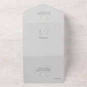 グレー | 分離型 RSVP | シンプルな結婚式 オールインワン招待状 (外側)