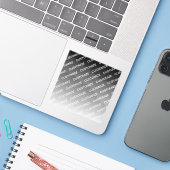 グレー（変更可能）グラデーション＆テキストパターン シール (ノートパソコンとiPhone)