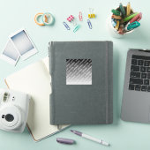 グレー（変更可能）グラデーション＆テキストパターン シール (iPadカバー)
