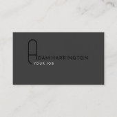 グレー | 標準エレガントQRコード 名刺 (正面)